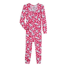 Hello Kitty Toddler Girl's Pink Floral Print Viscose Pajama Sleeper, Size 2T New