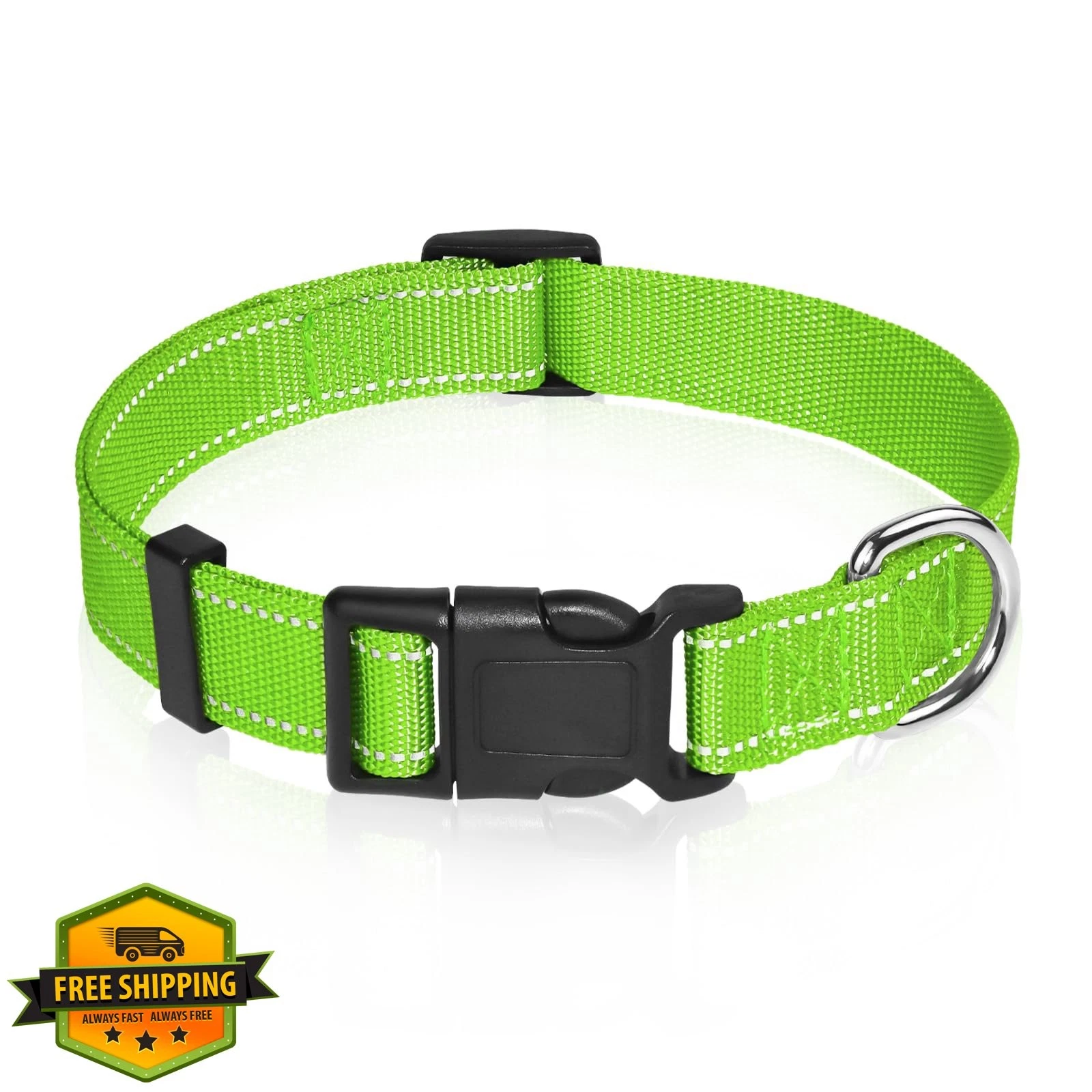 Reflective Dog Collar Nylon Adjustable XS-XL Puppy Pet