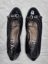   AGL Attilio Giusti Leombruni Women  s Black Leather Ballet Flats - Size 38.5  