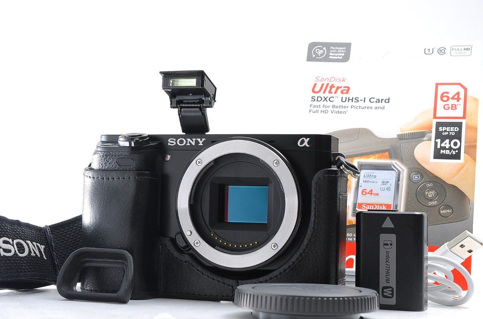 Sony Alpha A6000 24.3MP Digital Camera w/Case. SD Card -Near Mint- Shots 5,008-