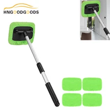 Car Windshield Cleaner Tool Window Cleaning Tool Extendable with Microfiber Pads