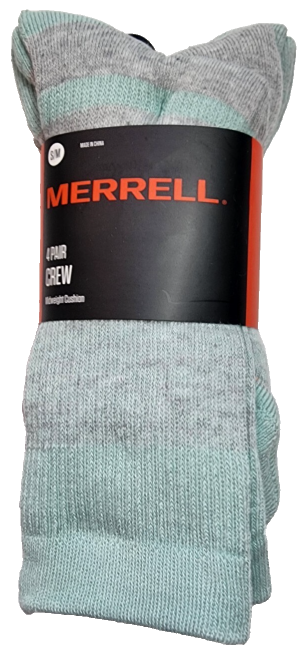 Merrell Calzini Crew Mezzi Cuscino 4 Paia Taglia S M Donna 5 9 5 Uomo 5 8 5