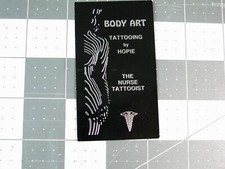 vtg 1980s 90s Tattoo business card - Body Art Nurse Tattooist Hopie C