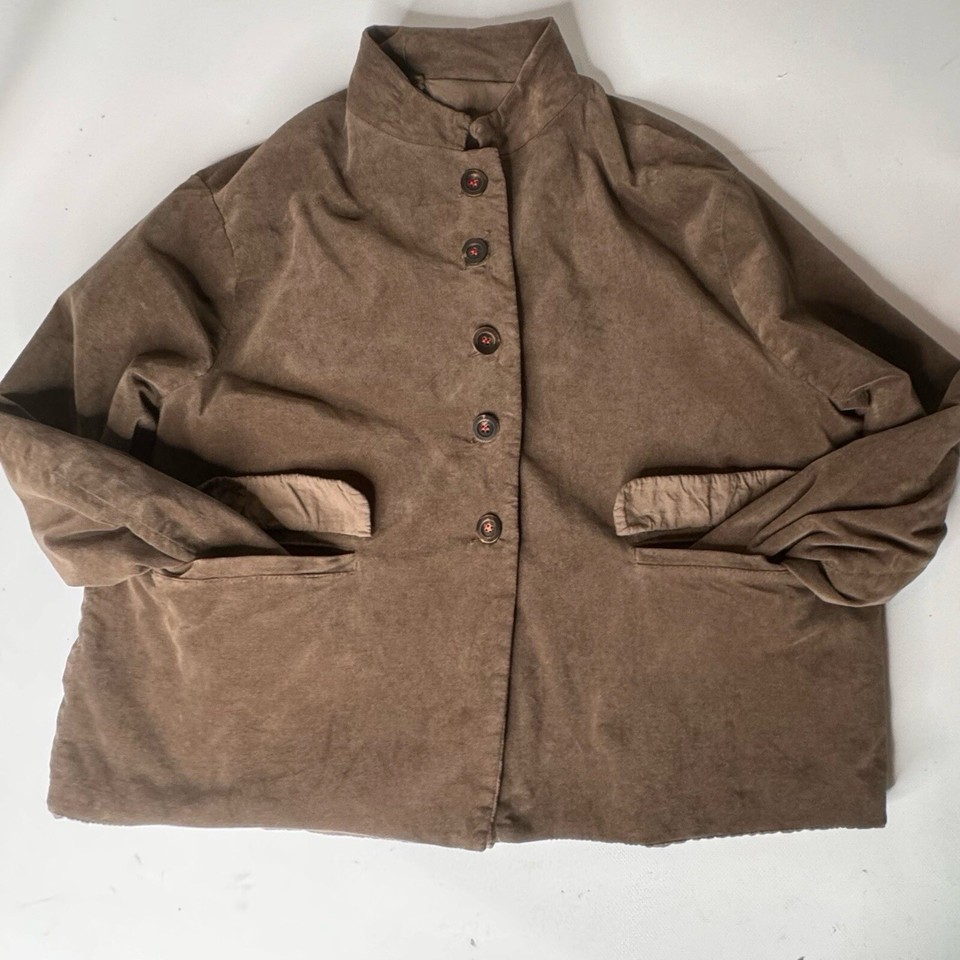 Hannah Wessel Brown Velvet Jacket size 36 US 6 Boxy Drop Shoulder Wide