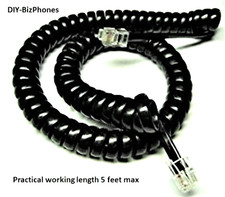 2-Pack Black 9Ft Durabrand Phone Handset Cord PH301 PH417 PH3238 PH600 PH5560