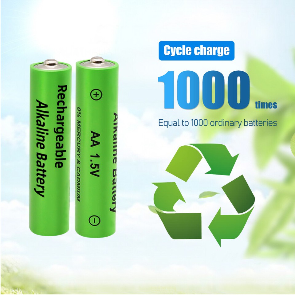 16PCS 3000mAh 1.5V AA /AAA Alkaline Battery Rechargeable Battery 1000