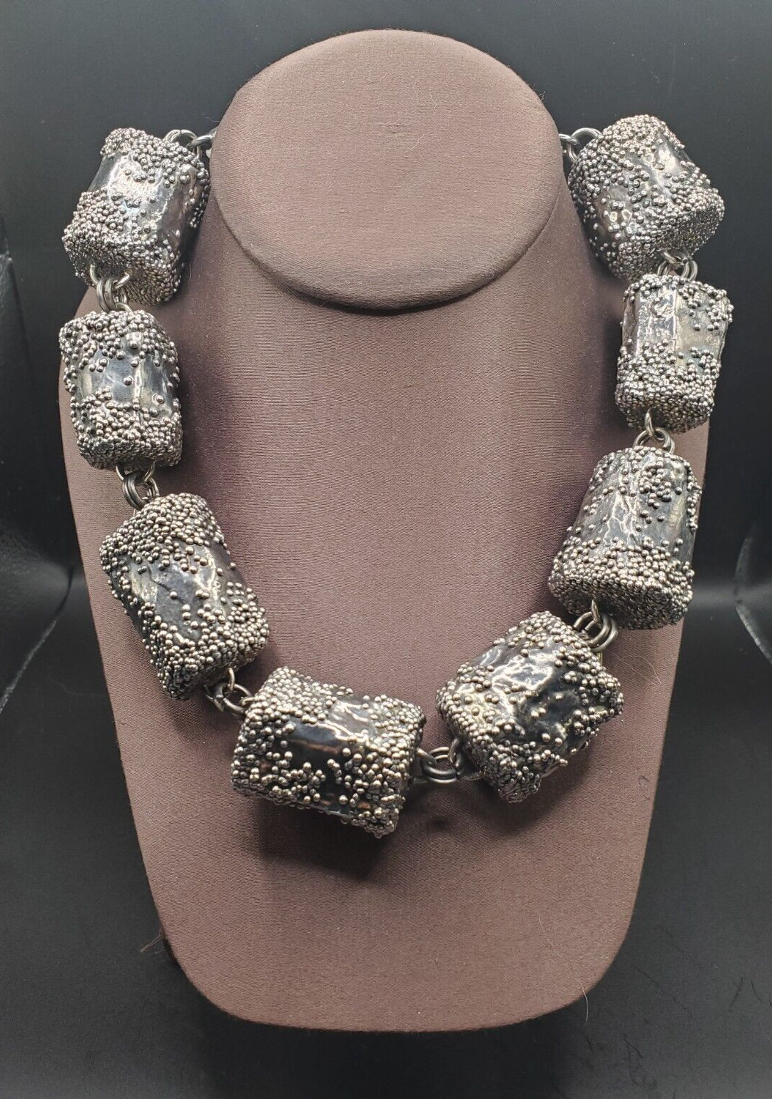 Unique Silver Statement Necklace - image 1