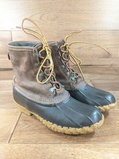 L.L. Bean Womens Brown Nubuck 8" Lace-Up Bean Boot SIZE 9 M MADE IN THE USA