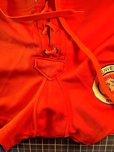 Vintage 1970er SPANJAN Denver Broncos Strick Shorts Größe Small NFL Orange Retro - Bild 8 von 8