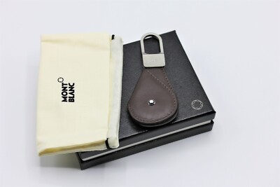 Montblanc Schlüsselanhänger /  Key Ring / Leder / Edelstahl / Braun /  NEU /