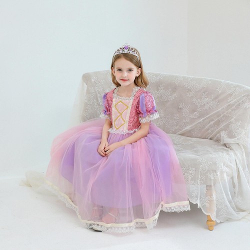 Girls Kids Rapunzel Sofia Princess Costume Dress Party Fairytale Book Week Gifts - Picture 16 of 23