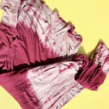 VINTAGE Tie-Dye Pink and White long elastic waist skirt festival boho chic OS