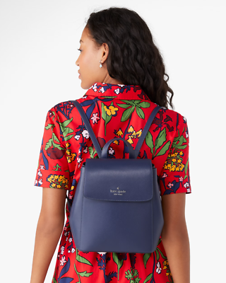 Kate Spade navy flap backpack Kate Spade - Navy Nylon Front Flap Backpack main image 2