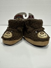 Outdoor Kids Plush Bear Slippers New 12-18 months