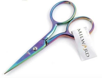 Milward Multi-Colour Rainbow Embroidery Scissors - 3.5"/9cm - Sharp Point
