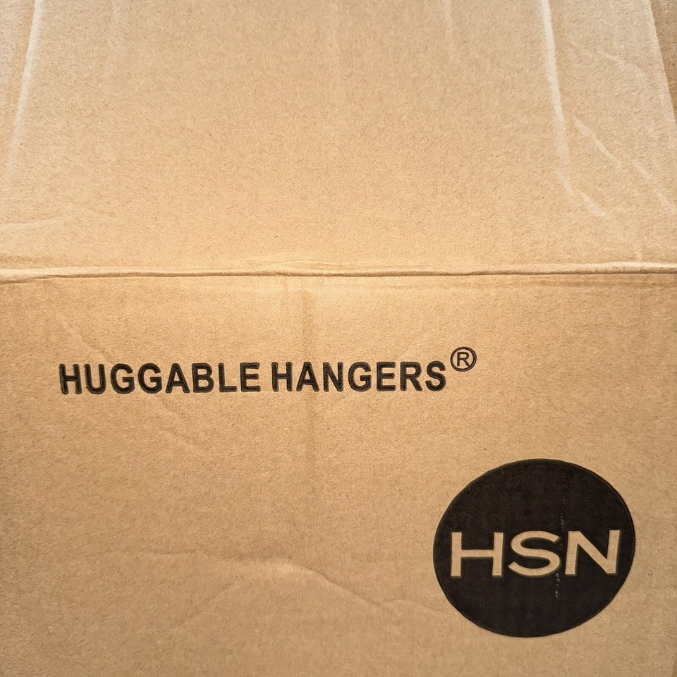 Joy Mangano JM HSN Huggable Hangers Brass Taupe Velvet '56 Piece Set