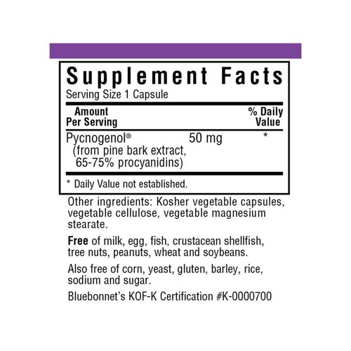Bluebonnet Pycnogenol 50 Mg 60 Vegetable Capsules, Immune Health - Picture 4 of 4
