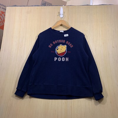 Vintage Winnie The Pooh Sweater Adult Small Blue Long Sleeve Men's Pullover  90s