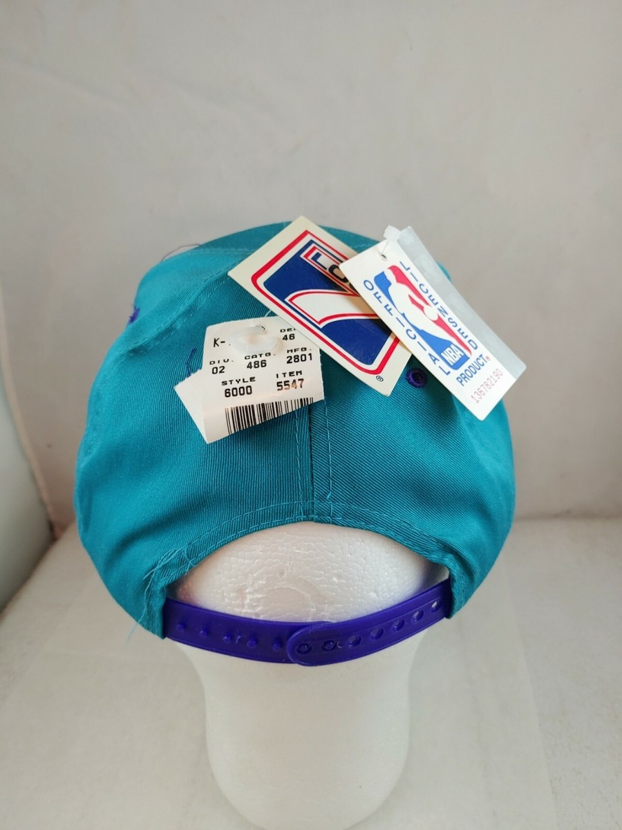 激レア☆希少 Charlotte Hornets 刺繍 キャップ 帽子 90's Vintage 90s Charlotte Hornets Sharktooth Logo 7 Athletic