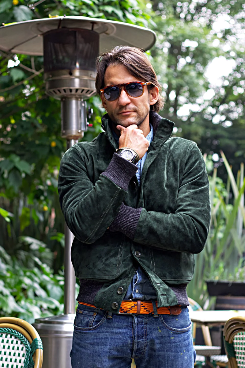 harapeco 商店　Color Suede blouson Green harapeco 商店 Color Suede blouson Green harapeco 商店 Color Suede