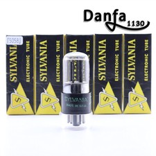 A US SYLVANIA 6SN7 GT 5692 6N8P CV181 TUBO IN SCATOLA ORIGINALE. Piastra a coste D Getter