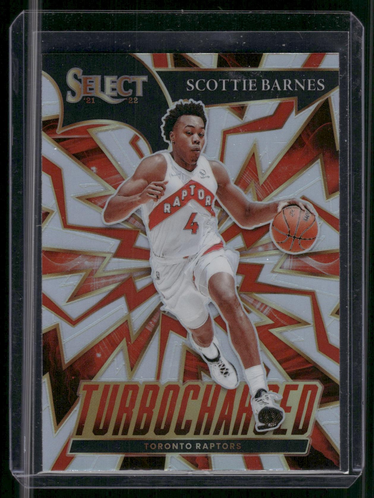 Scottie Barnes 2021-22 Panini Select #4 Turbocharged Silver Prizm RC SP