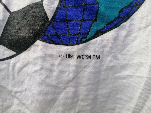 vintage nos mens xl white t shirt 1994 fifa world cup football usa germany flag - Picture 4 of 10