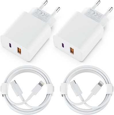 [Apple MFi Certified] Handy Ladegerät 2 Pack 2Port PD/QC Schnellladegerät