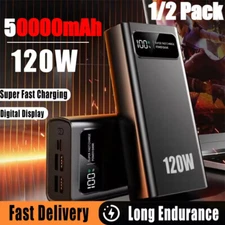 Fast External Portable Charger Power Bank 50000mAh Battery Pack 120W Charging