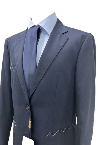 ABITO UOMO SARTORIALE MADE IN ITALY BLU FRESCO LANA TASMANIA 46 A 60 ESTIVO - Imagen 5 de 13