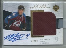2009-10 -MATT DUCHENE ULTIMATE DEBUT THREADS JERSEYS RC AUTOGRAPHED CARD #32/50