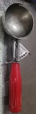 Vintage Maid of Honor Stainless Ice Cream Scoop Red Bakelite Handle