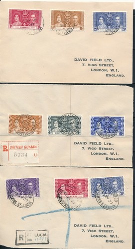 BRITISH COLONIES CORONATION SETS: 33 FIRST DAY COVERS & FRONTS (1937) - Picture 2 of 11