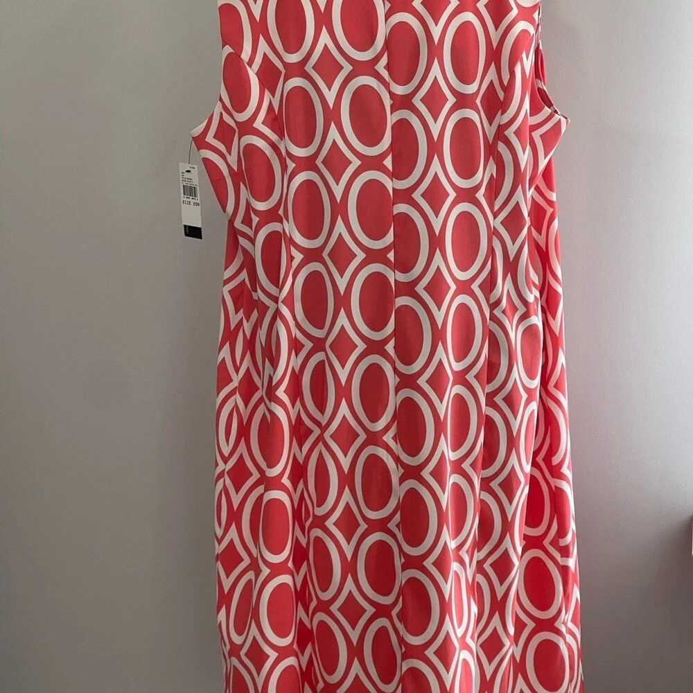 Nuovo Alyx 20W corallo bianco geometrico senza maniche cerniera posteriore con elastico 543