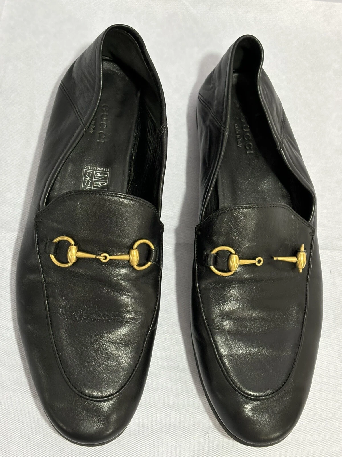 VOIR DESCRIPTION Gucci Chaussures Mocassins Chaussures Noir Brixton Horsebit Cuir Homme 40