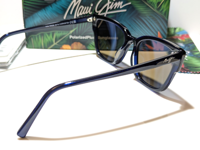 NEW Maui Jim Kou Cat Eye Navy Blue Polarized Blue Hawaii  display picture 3