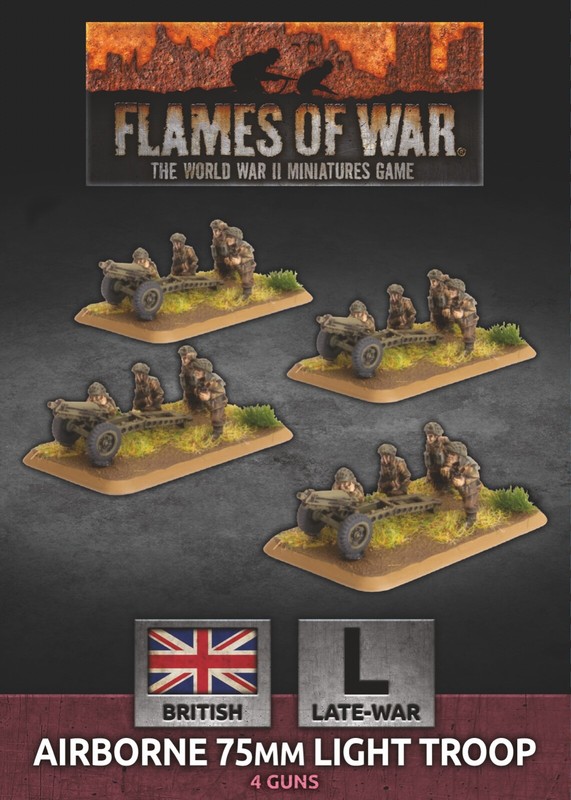 75mm light troop UK Airborne 15mm Flames War WWII BBX50 Canadian Polish British