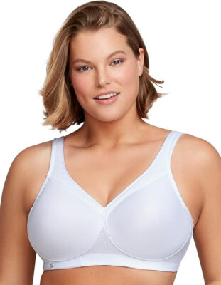 Glamorise Women's MagicLift Seamless Sports Bra Wirefree 1006, White, 34D 