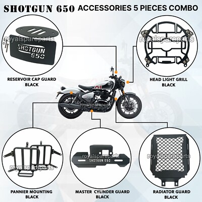 Fit Für Royal Enfield Shotgun 650 '' 5 Pcs Schwarz Zubehör Kombo ''