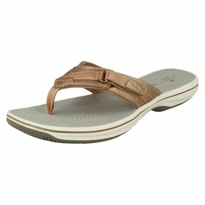 Dunlop DLP014 Ladies ROSE GOLD Beaded Soft Cushioned Flip Flop Toe Post Sandals