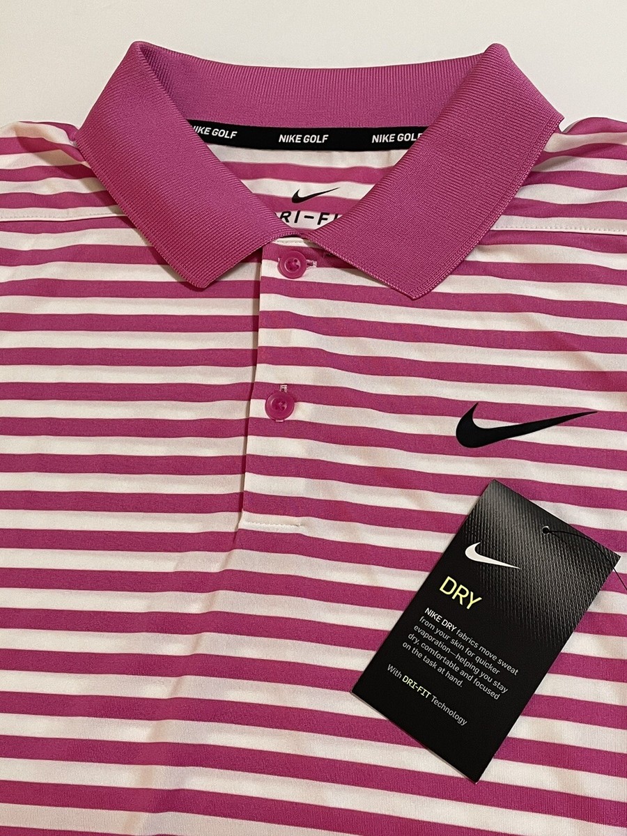 nike pink and white golf shirt