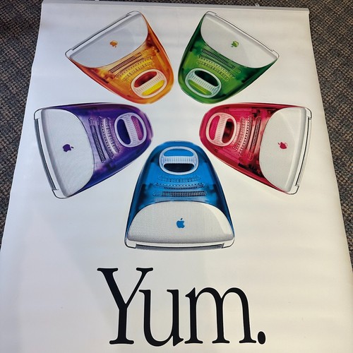 RARE VERSION 2-SIDED VINYL iMAC _APPLE COMPUTER_Think different Campaign 39"x26" - Afbeelding 7 van 9