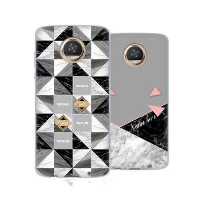 CUSTOM CUSTOMIZED PERSONALIZED MARBLE TREND MIX GEL CASE FOR MOTOROLA PHONES
