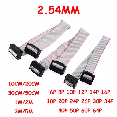 10CM-5M Länge IDC 6/8/10-64 Pin Flachbandkabel Buchse Stecker 2.54mm Steigung