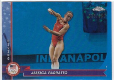2024 Jessica Parratto Topps Chrome Olympics BLUE REFRACTOR /150 - #140 Diving