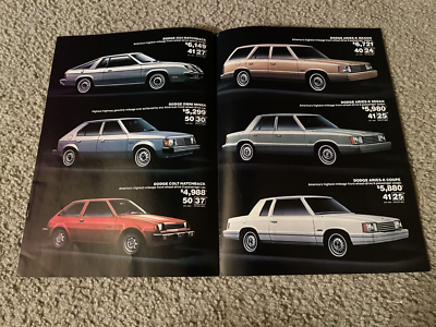 Vintage 1980 DODGE 024 COLT HATCHBACK OMNI MISER ARIES-K COUPE