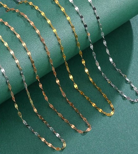 Real 18K Au 750 Yellow Gold Chain Women Gold Chain 1.2mm Gold Necklace 18 InchL - Picture 3 of 14