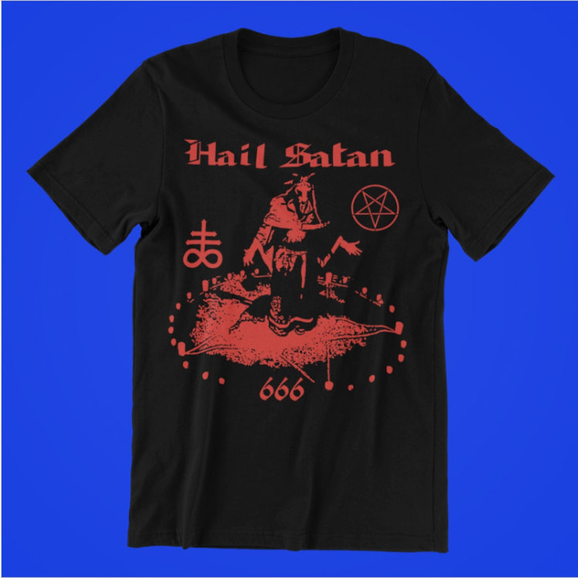 Baphomet Hail Satan Satanic Ritual T-Shirt Tee, Horror Movie Unisex Shirt