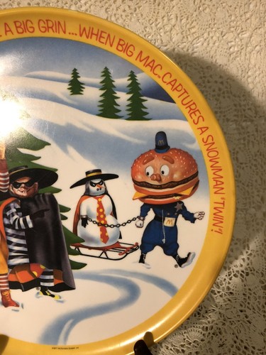 Plato de melamina navideño temporada de invierno Ronald McDonald 1977 - Imagen 3 de 5