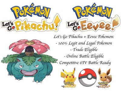 6iv Venusaur Pokemon Lets Go Pikachu Lets Go Eevee Guide Battle Ready Legit Ebay